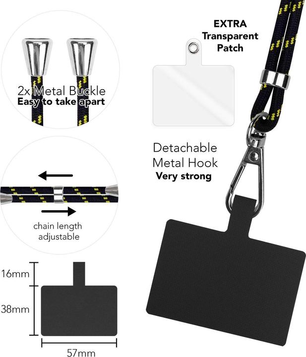 Actual product image Nalia Universal mobile phone necklace with pad