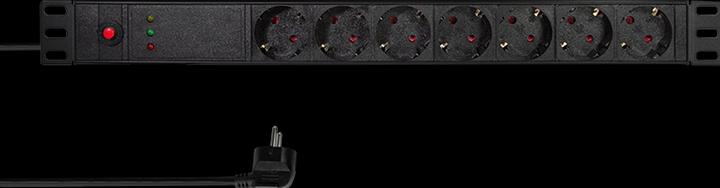 Produktbild LogiLink 19" Steckdosenleiste 7-fach, mit Netzfilter u. Überlastschutz (7 x, CEE 7/3, 2 m)