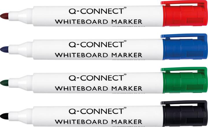 Q-Connect Marcatori per lavagne bianche (Multicolore, 2 mm, 4 x)