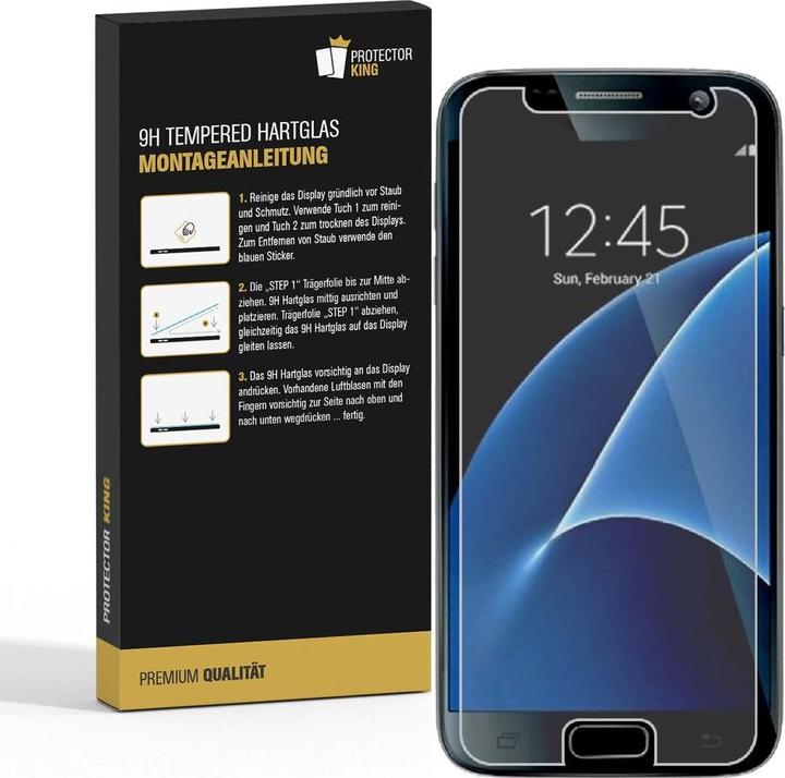 Produktbild Protectorking 2x 3D A++ echtes Tempered 9H Panzerhartglas KLAR (2 Stück, Samsung Galaxy S7)