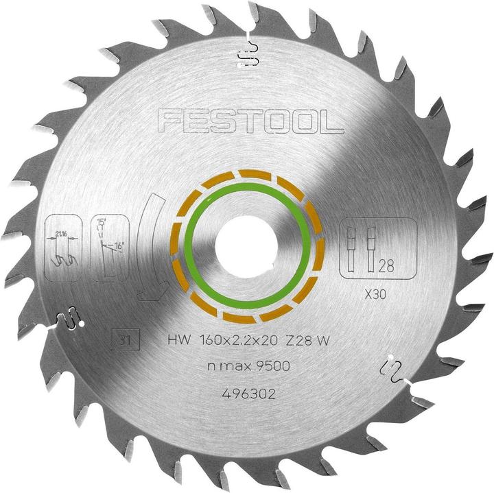 Produktbild Festool Kreissägeblatt HW 160x2,2x20 W28
