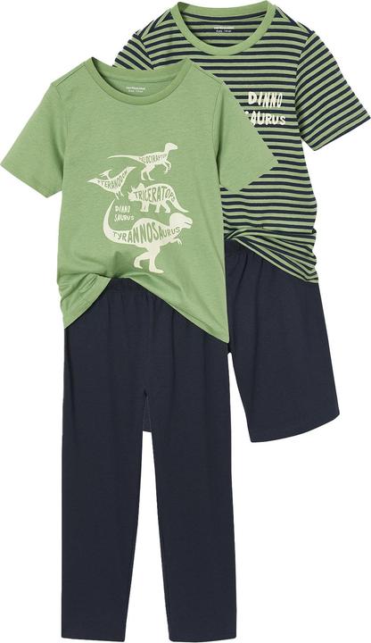 Vertbaudet 2er-Set Jungen Schlafanzüge mit Recycling-Baumwolle, kurz & lang
