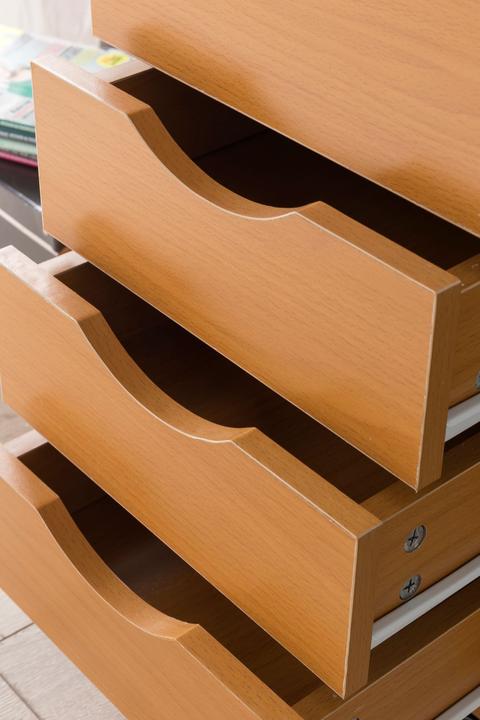 Produktbild FineBuy Rollcontainer Holz furniert Buche