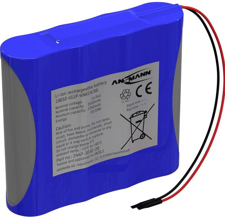 Actual product image Ansmann Li-Ion Battery Pack 4S1P - Inline
