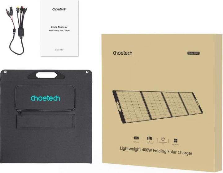 Actual product image Choetech SC017 400W Light-weight Solar Charger Pannel Black (400 W, 10 kg)