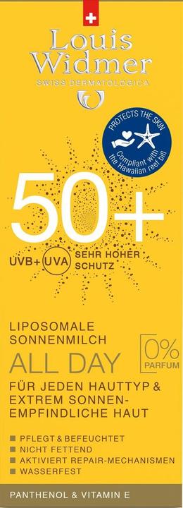 Actual product image Louis Widmer All Day (Suntan cream, SPF 50+, 100 ml, 136 g)
