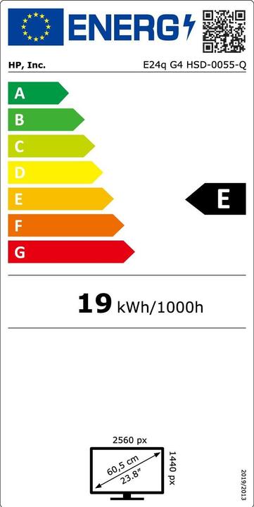Energie-Label HP E24q G4 (2560 x 1440 Pixel, 24")