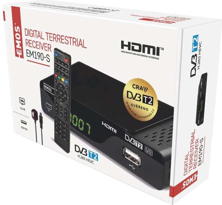 Produktbild Emos EM190-S HD HEVC H265 (DVB-T, DVB-T2, CI-Schacht)
