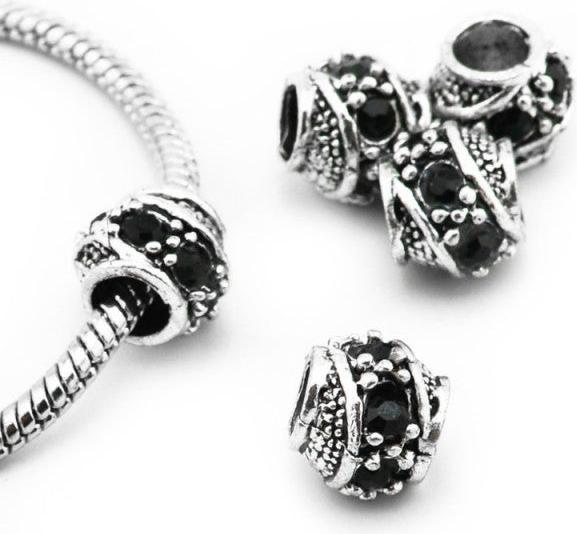 Image du produit Hermex Perle strass argenté 925 - Noir argenté (Argent 925)