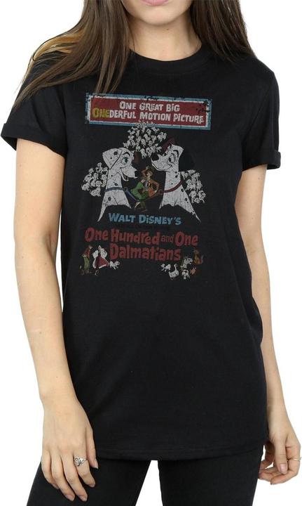 Image du produit 101 Dalmatians T-shirt boyfriend en coton à l'effigie de l'affiche Femmes/Ladies (L)
