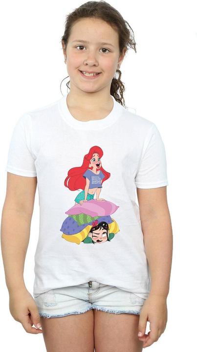 Actual product image Disney Girls Wreck It Ralph Ariel And Vanellope Cotton T-Shirt (140, 146)