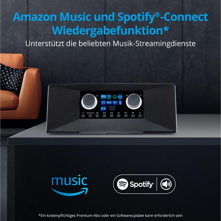 Produktbild Medion P85333 - DAB+ internetradio - Wifi - FM-ontvangst - Zwart (DAB+, AM, FM, MW, WLAN)