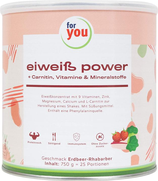 Actual product image For You whey protein isolate - yoghurt raspberry (Strawberry rhubarb, 1 pcs., 750 g)