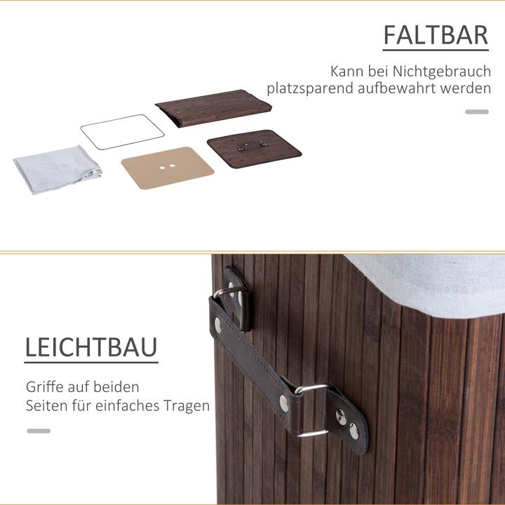 Produktbild Homcom Wäschekorb mit 2 Tragegriffen (72 l)