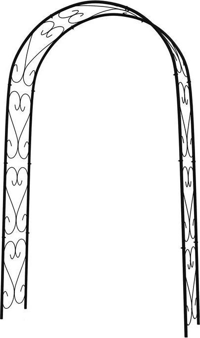 Image du produit Swisshandel24 Rosenbogen Torbogen, Stahl 125x37x230 cm Gartenbogen für Kletterpflanzen Schwarz (125 cm, 37 cm)