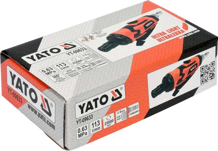 Produktbild Yato Profi Druckluft Mini-Stabschleifer gerade | 6mm | YT-09633 (Exzenterschleifer)
