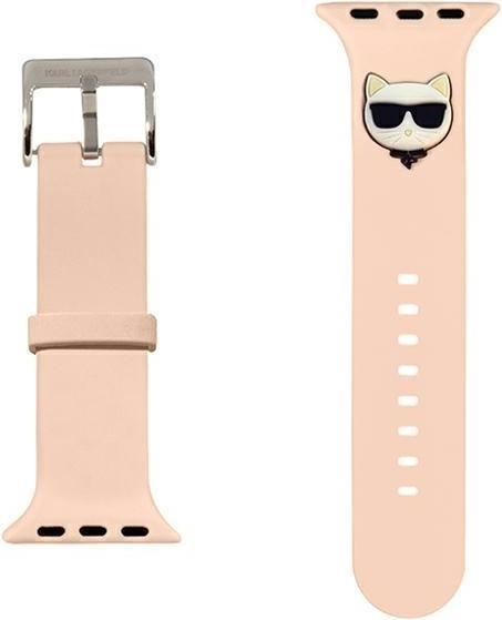 Actual product image Karl Lagerfeld KLAWMSLCP Apple Watch Strap 38/40 / 41mm pink / pink strap Silicone Choupette Heads (38 mm, 40 mm, Silicone)