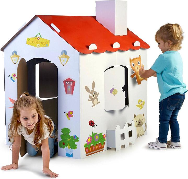 Actual product image Feber Large cardboard colouring house + stickers