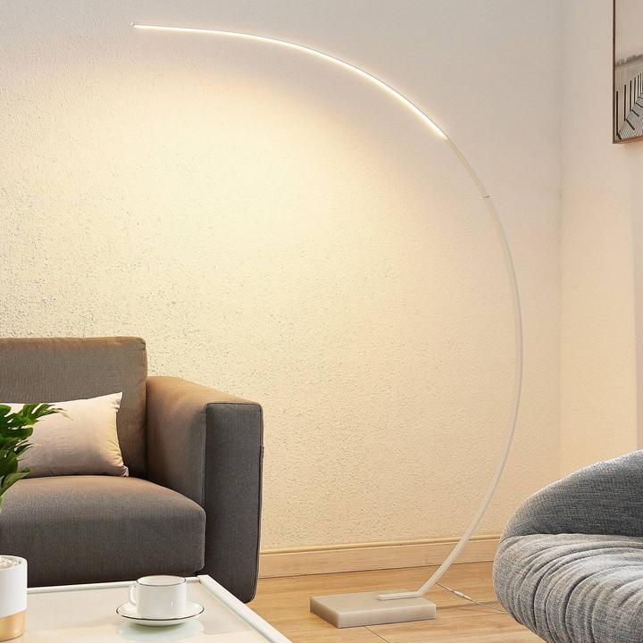 Produktbild Lindby Kendra LED-Bogenstehleuchte, weiss (2140 lm)