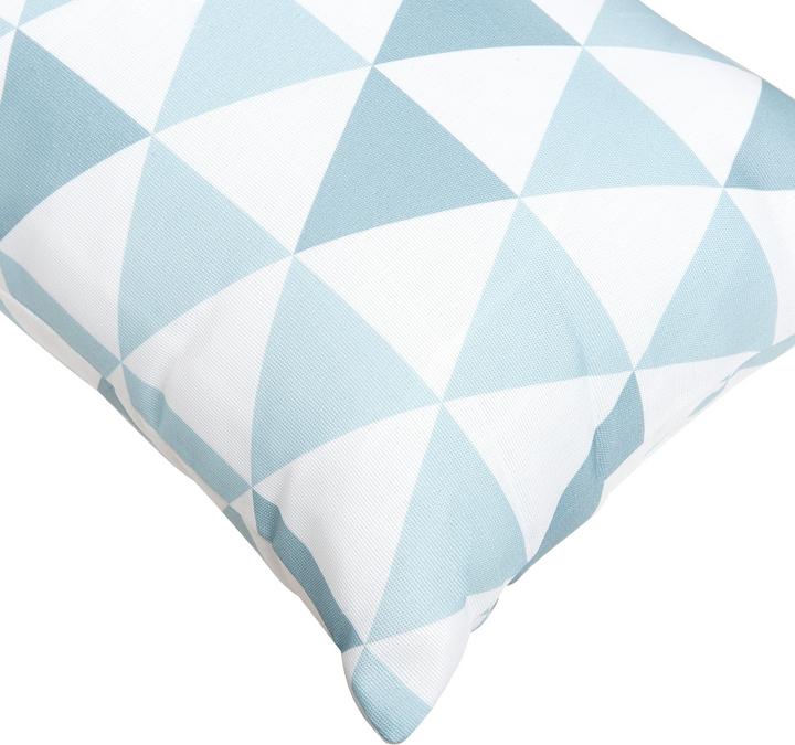 Actual product image Beliani Garden Cushion Triangles Blue-White 40 x 70 cm Set of 2 TRIFOS (40 x 70 cm)