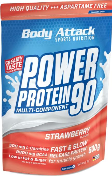 Body Attack New Power Protein 90 (500g Beutel) (Erdbeer, 1 Stk., 500 g)