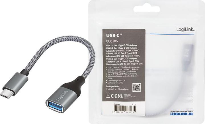 Immagine prodotto LogiLink USB C – USB A (0.15 m, USB 3.2 Gen 1)