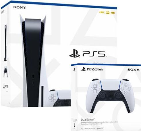 Actual product image Sony PlayStation 5 with second DualSense Wireless Controller