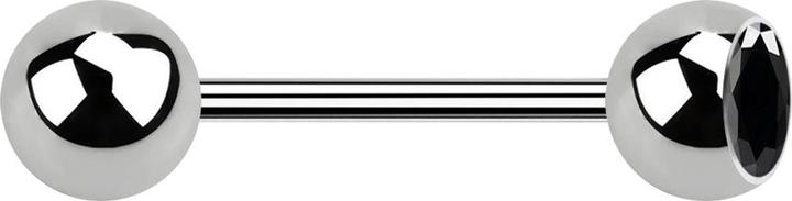 Image du produit Star Piercing Micro Barbell argent avec boule et boule de cristal noir (sans laiton, Titane G23)