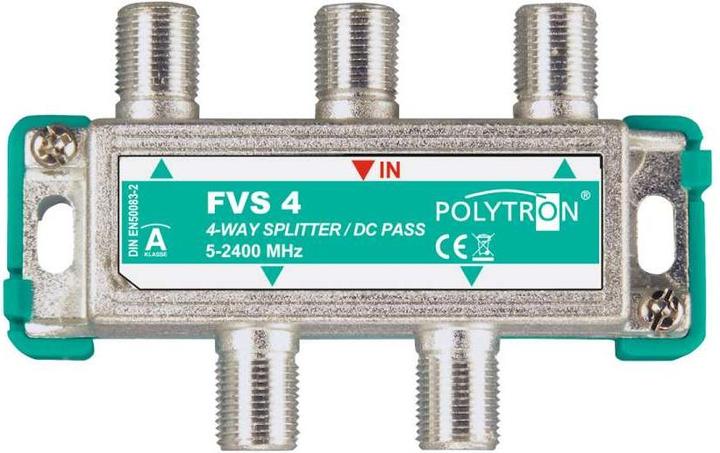 Actual product image Polytron F-distributor 4-way 5-2400MHz FVS 4 DC feed-through 3061700 (Terminal strips)