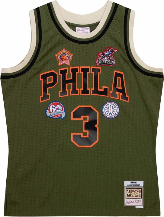 Actual product image Mitchell & Ness NBA Philadelphia 76ers Flight Swingman Allen Iverson Jersey Mens (L)