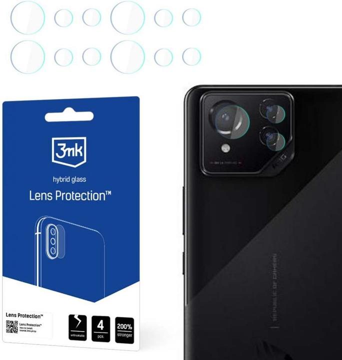 Productafbeelding 3MK Lensbescherming, 4 x 3 cameralenzen (1 Stuk, Asus ROG Telefoon 8)