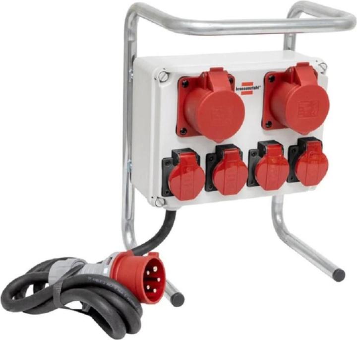 Brennenstuhl Compact small power distributor BKV 2/4 G IP44, plug 5p 400V/16A (IP44), sockets 4x T25 400V/ (6 x, Type 13)