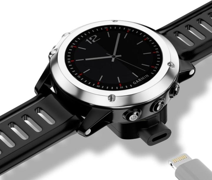 Actual product image PowerGuard Lightning to Garmin Marq (Gen 2) magnetic charge adapter