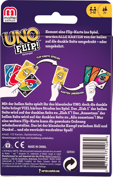 Actual product image Mattel Games Uno Flip (Multilingual)