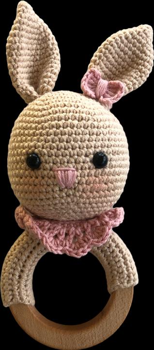 Image du produit MyFriends Crochet animal, hochet bébé & sucette lapin (30 cm)