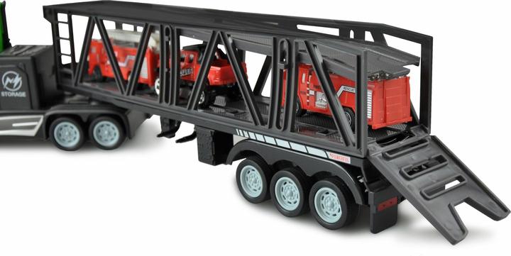 Immagine prodotto Amewi Camion semirimorchio con rimorchio per il trasporto di auto 1:16, RTR (RTR pronto all'uso)