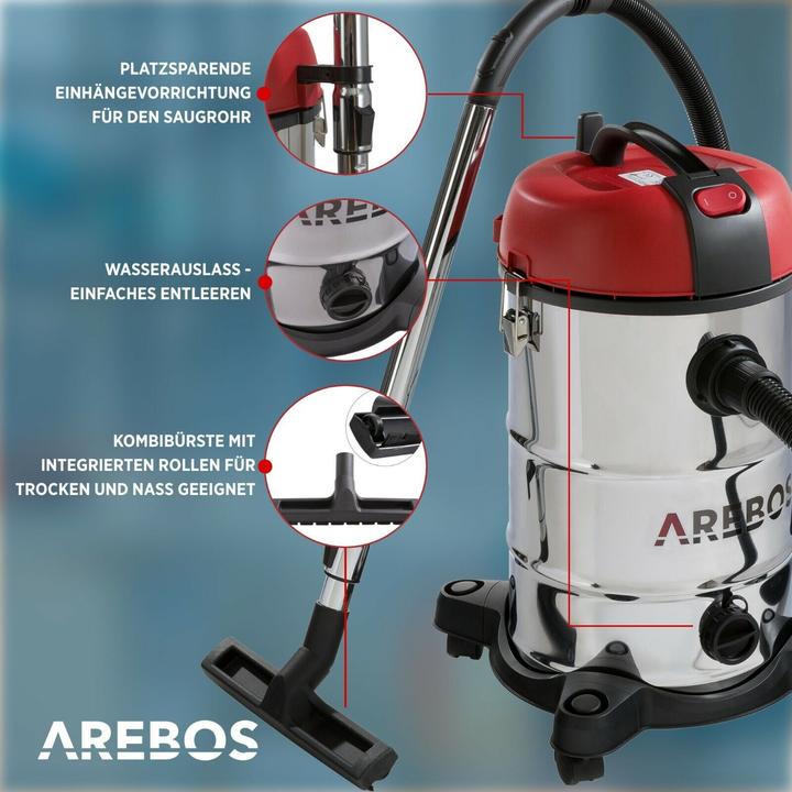Immagine prodotto Arebos Aspiratore industriale (Aspirapolvere a umido e a secco)