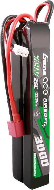 Image du produit Gens Ace 25C 3000mAh 2S2P 7.4V Saddle Airsoft Gun Lipo Battery with Mini Deans(T) Plug (7.40 V, 3000 mAh)