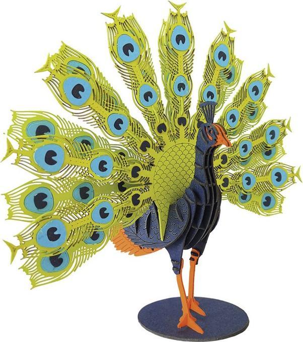 Actual product image Fridolin 3-D paper model peacock