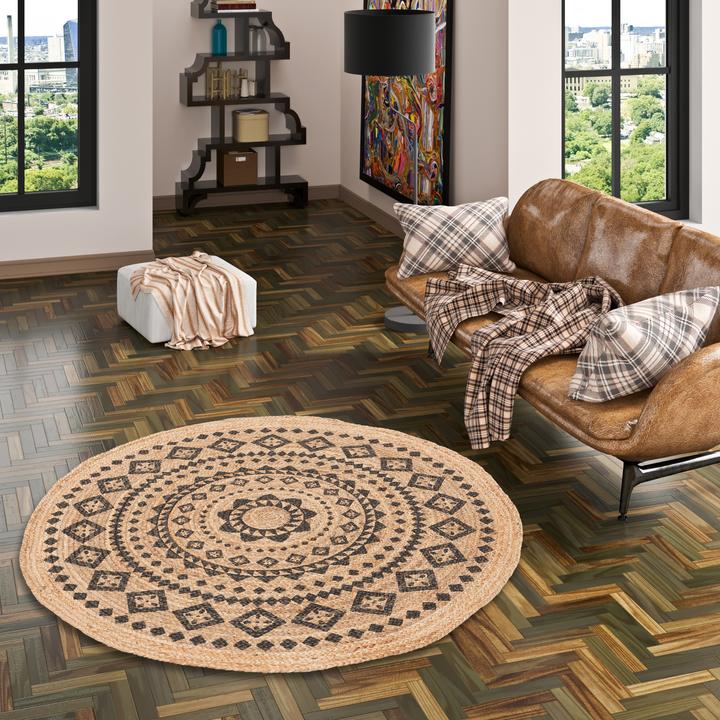 Produktbild Pergamon Naturfaser Handgefertigt Jute Teppich Nele Rund (Rund)