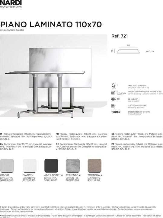 Produktbild Nardi P. LAMINATO 110X70 (110 x 70 cm)