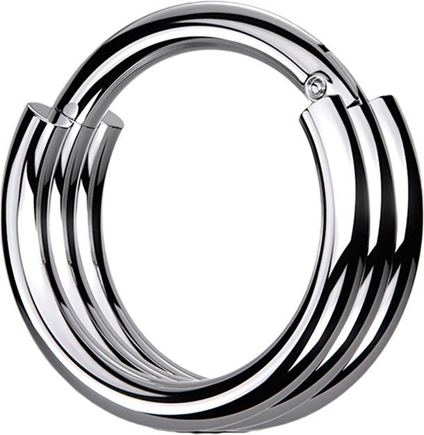 Produktbild Star Piercing Micro Segmentring klappbar silber drei Reifen (Chirurgenstahl 316L, ohne Messing)