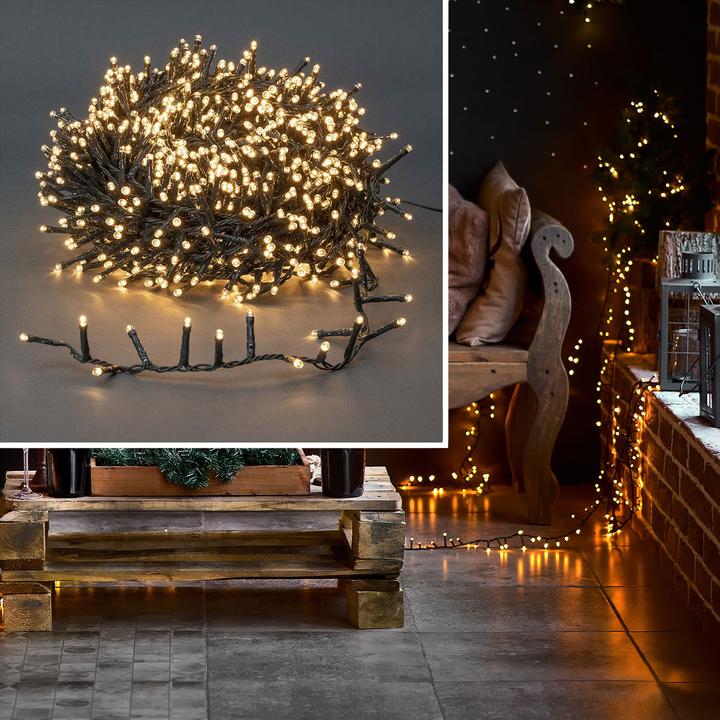 Image du produit Nedis Luminaires décoratifs | Grappe compacte | 1200 LED's Blanc chaud | 24 m | Effets de lumière : 7 | (24 m)