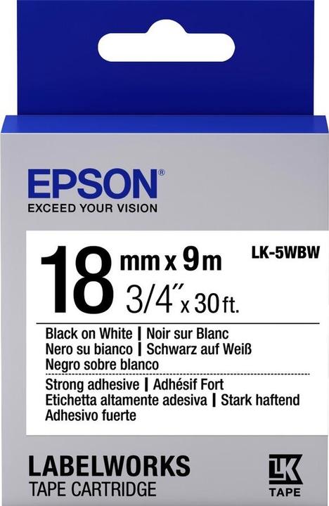 Immagine prodotto Epson Cassetta per etichette LK-5WBW (1.80 cm, Bianco)