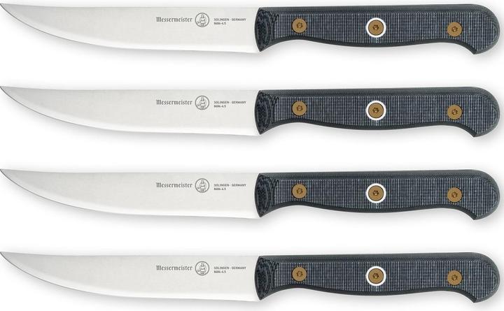 Immagine prodotto Messermeister Set di coltelli da bistecca personalizzati 1 pezzo, nero/argento (4 Pezzo/i, Coltello)