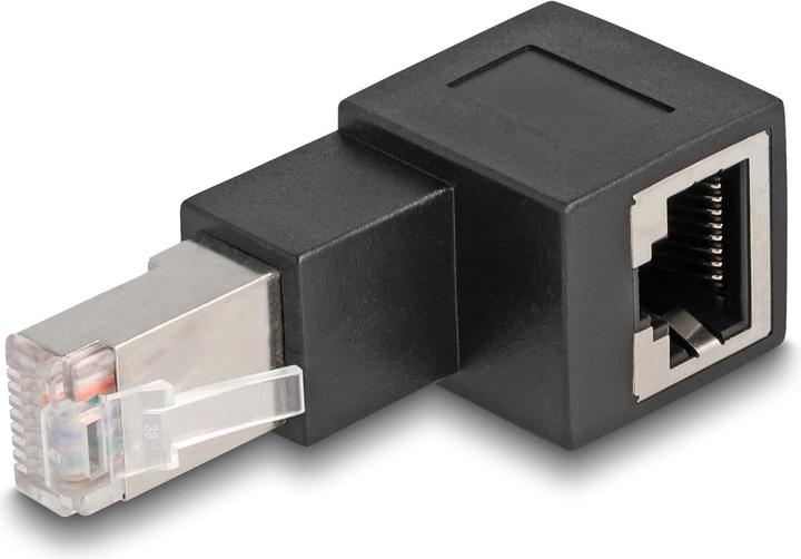 Delock Adattatore da RJ45 maschio a RJ45 femmina Cat.6A 90° angolato verso l'alto (RJ45, RJ45 (1x))