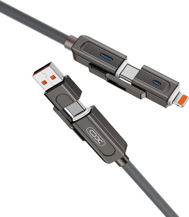 Produktbild xO cabel NB275 4w1 USB-C - Lightning + USB + USB-C 60W 1,0m szary (1 m)