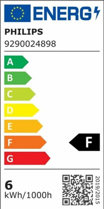 Etichetta energetica Philips Hue Tonalità ambiente bianco (E27, 6 W, 570 lm, 4 x, F)