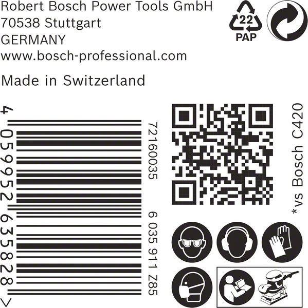 Immagine prodotto Bosch Professional Zubehör Accessori 2608901632 Rete di levigatura per levigatrice orbitale grana 120 (L x L) 133mm x 80mm (120)