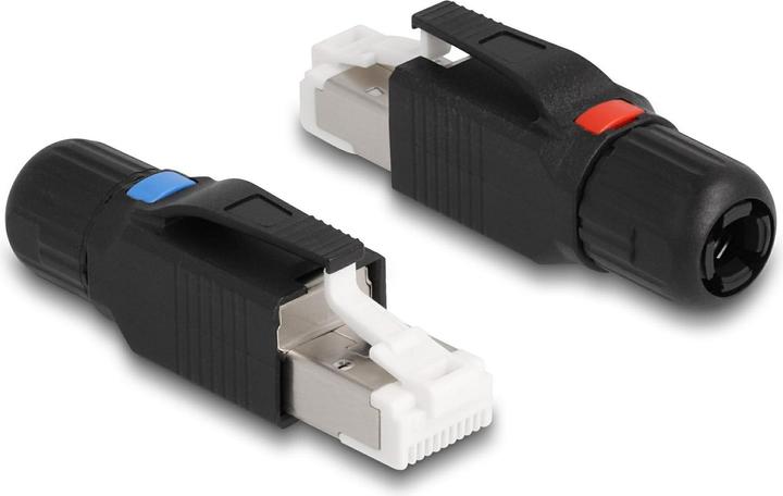 Delock Stecker RJ45 Cat.6A 1 Stück, Schwarz (Netzwerkkabel Stecker)